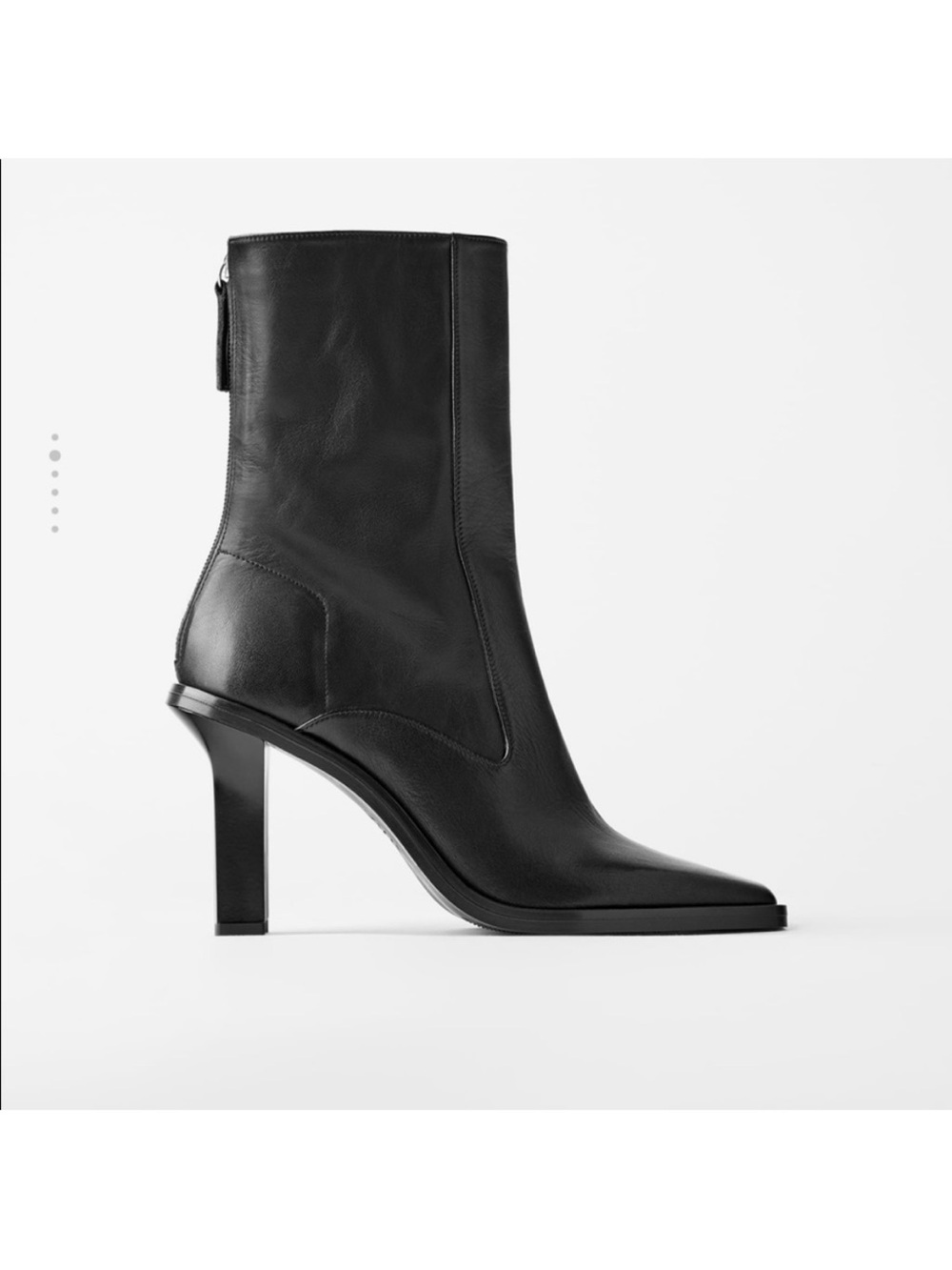 Zara leather square toe ankle boots US size 10 EU size 41